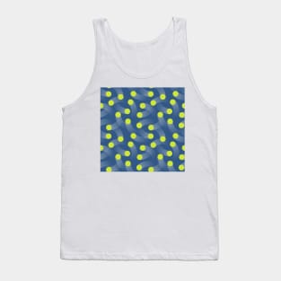 Green tennis balls over blue background Tank Top